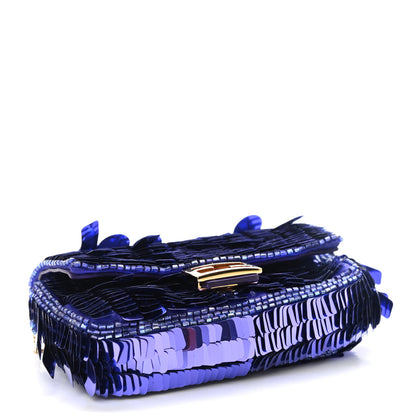 Fendi Sequin Paillettes Shiny Nappa Sex and the City Nano Baguette Charm Viola Purple Rain 4 of 8