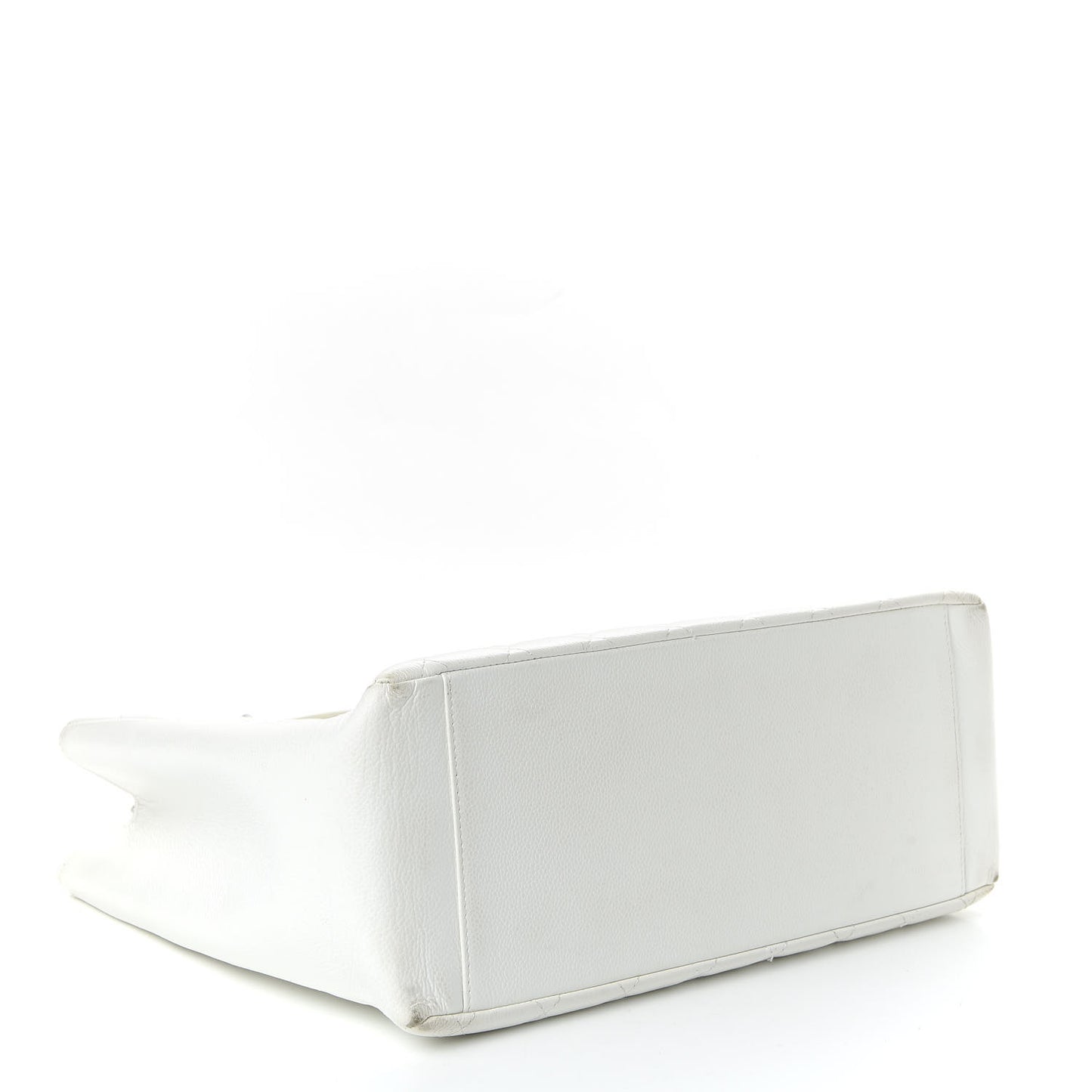 Caviar Quilted Grand Shopping Tote GST White