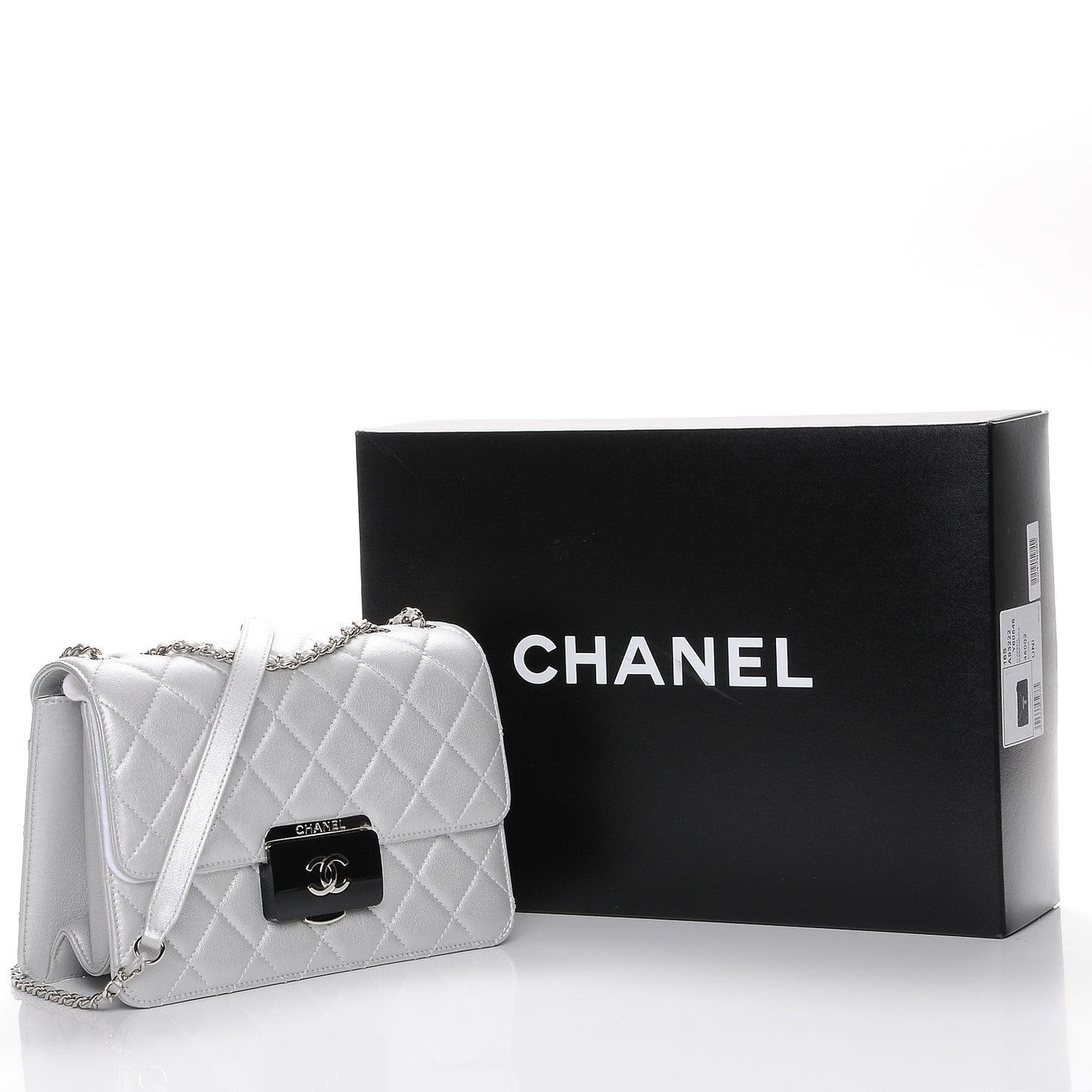 Metallic Sheepskin Quilted Beauty Lock Flap Silver