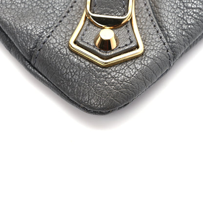 Balenciaga Chevre Gold Metallic Edge Hardware Envelope Clutch Gris Acier 9 of 10