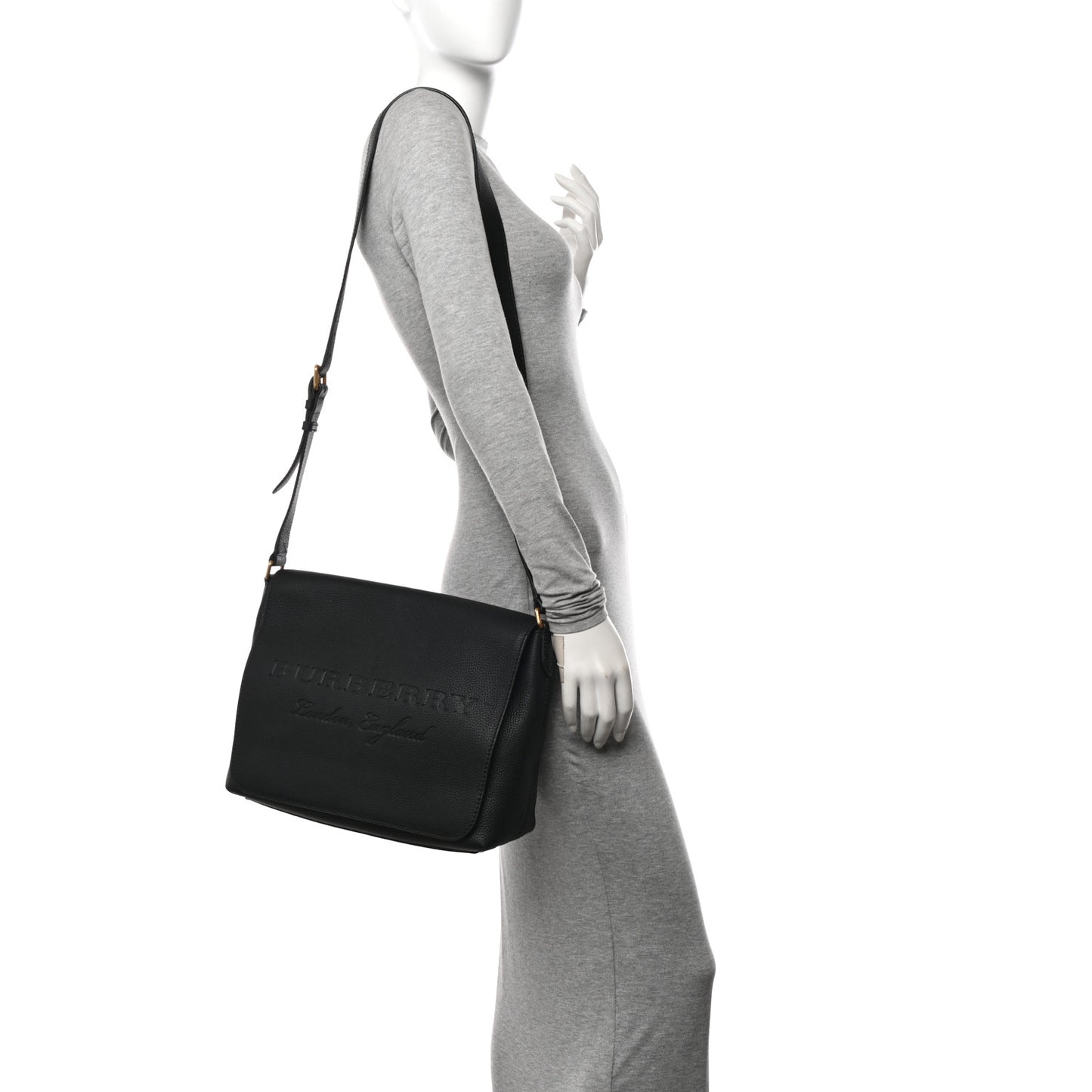 Signature Grain Medium Burleigh Crossbody Bag Black