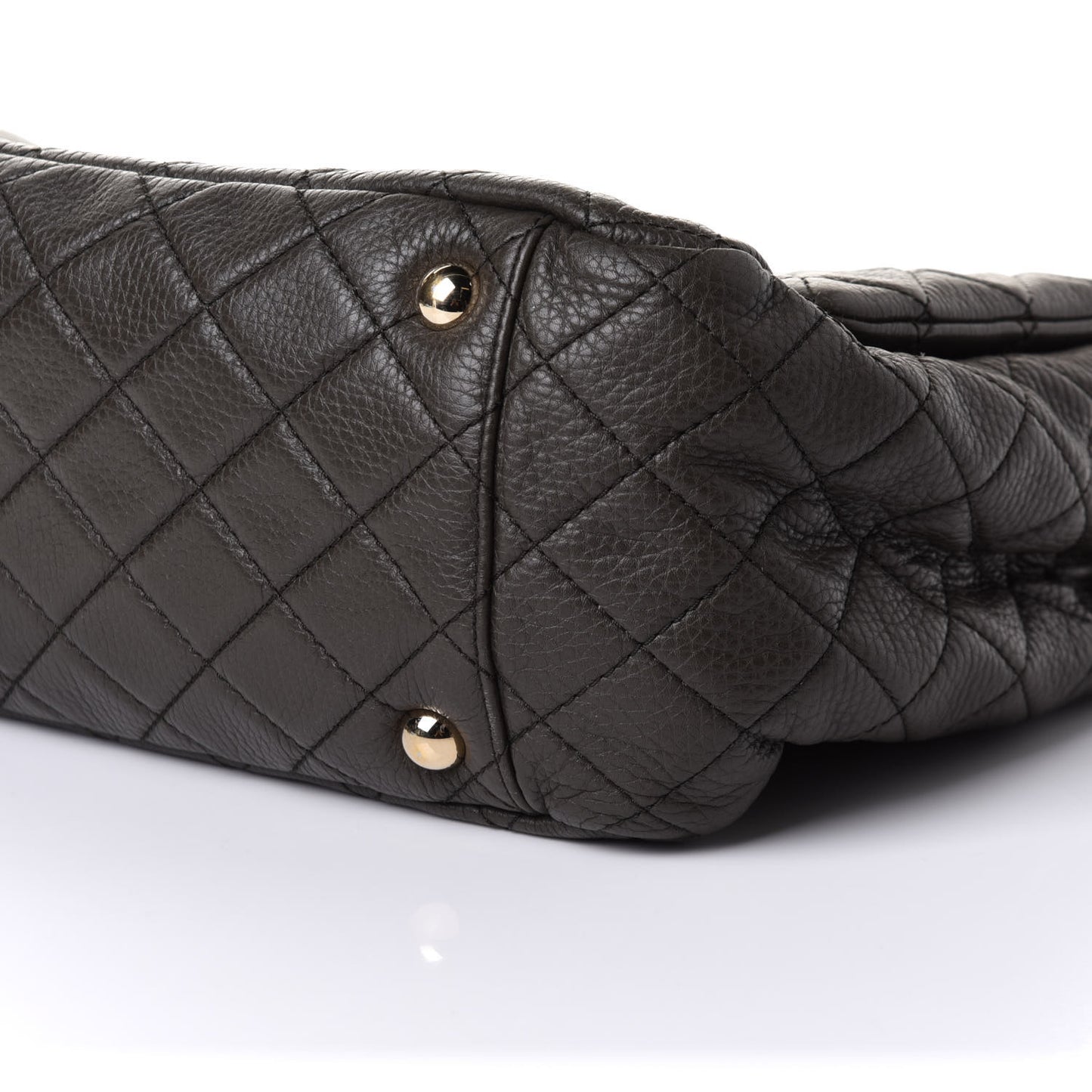 Calfskin Quilted XXL Travel Flap Bag Khaki