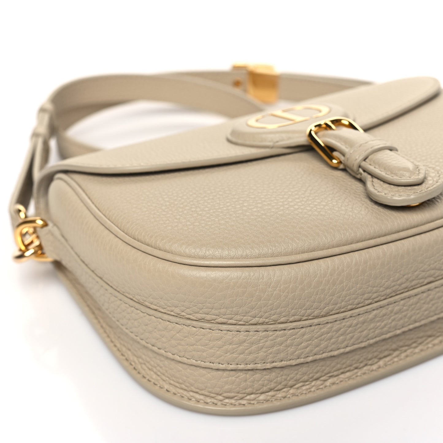 Grained Calfskin Medium Bobby Flap Beige