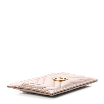 Gucci Calfskin Matelasse GG Marmont Card Holder Porcelain Rose 4 of 7