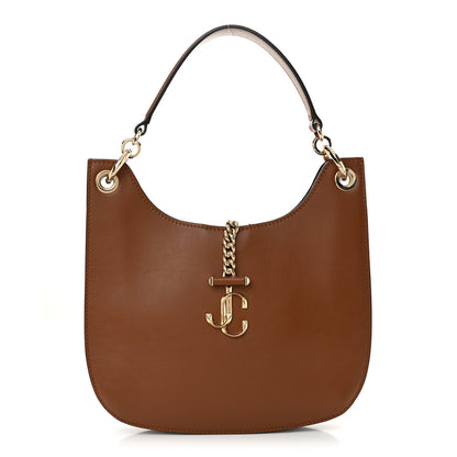 Jimmy Choo Calfskin Varenne Small Hobo Dark Tan 1 of 10