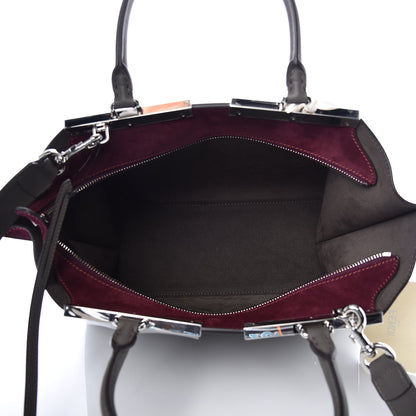 Fendi Vitello Baltico Kore Petite 3jours Tote Carbone Bordeaux 7 of 11