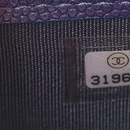 Chanel Iridescent Caviar Quilted Card Holder Dark Blue 7 of 9