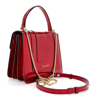 Bulgari Metallic Calfskin Serpenti Forever Top Handle Red 4 of 17