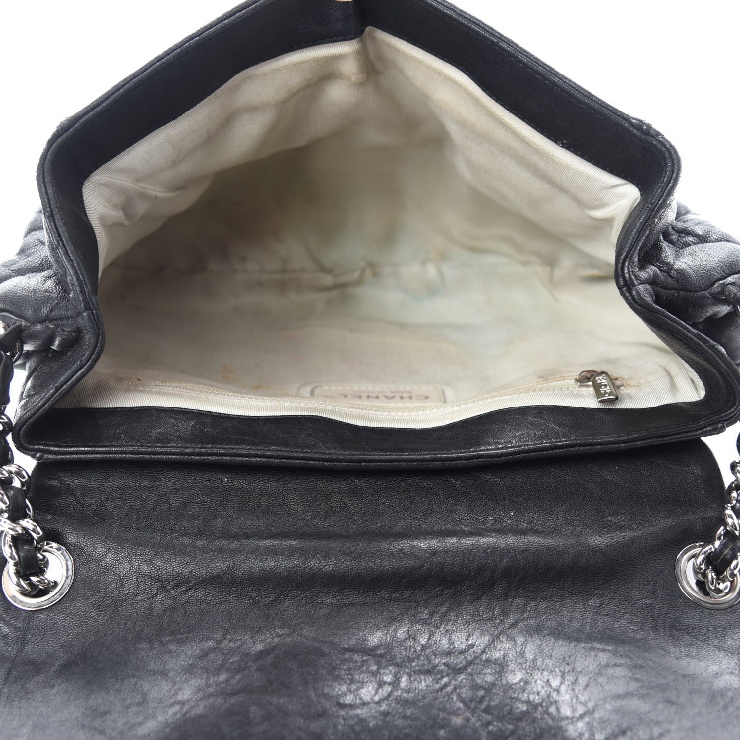 Chanel Washed Lambskin Quilted Medium Chain Around Messenger Black 5 of 12