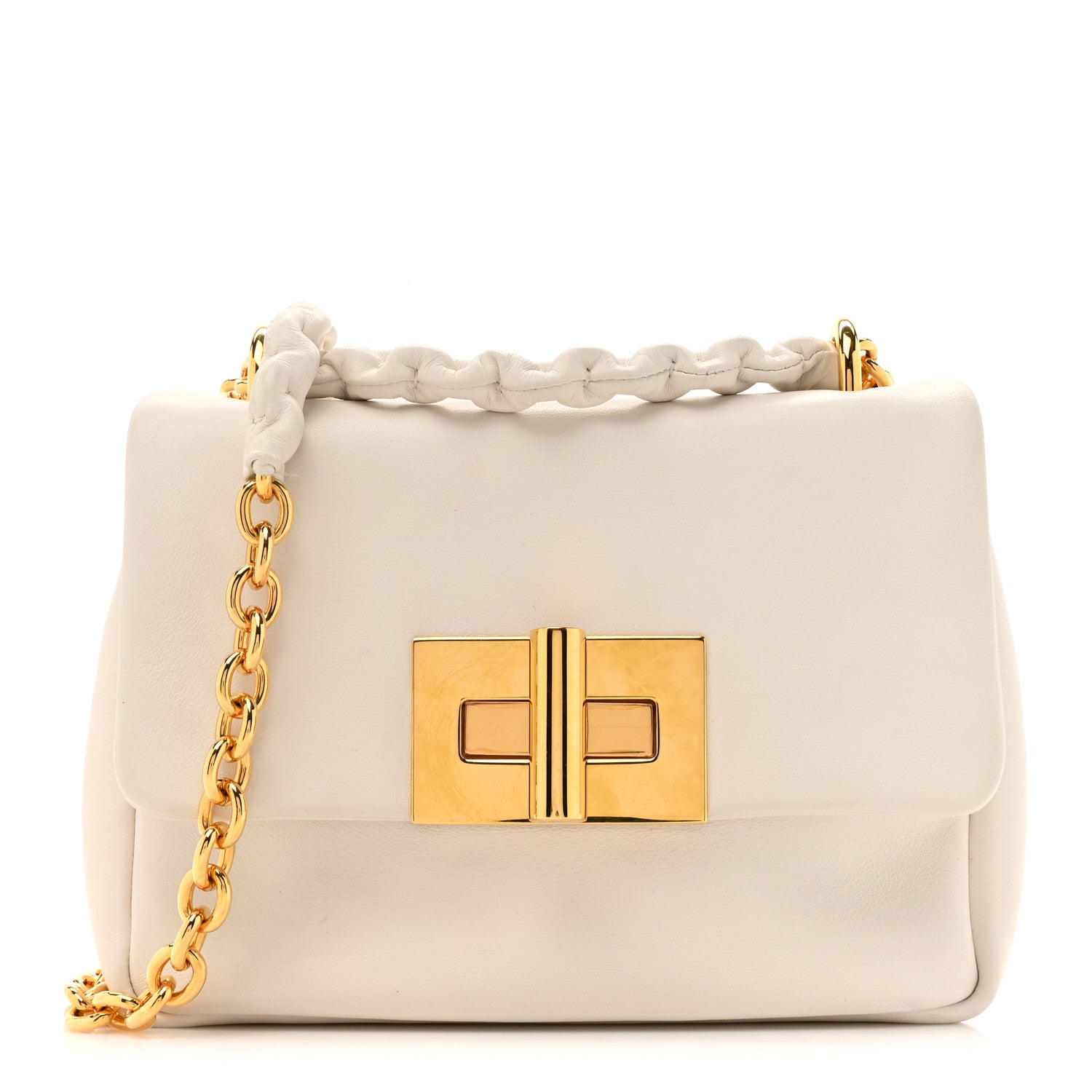 Tom Ford Calfskin Natalia Chain Bag White 1 of 12