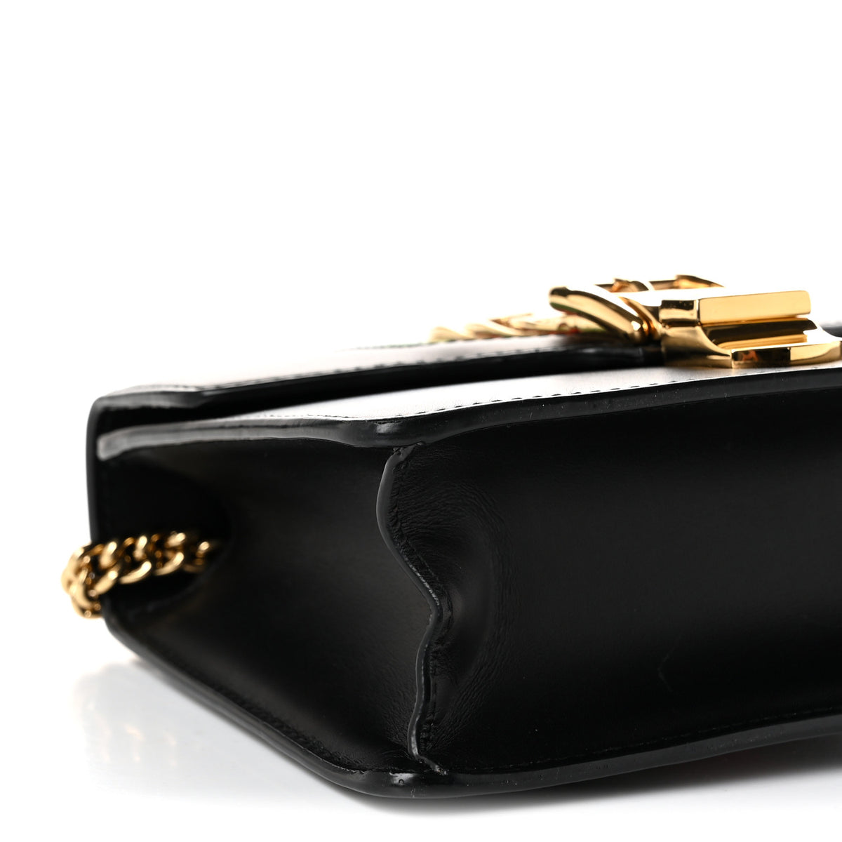 Calfskin Mini Sylvie Chain Shoulder Bag Black