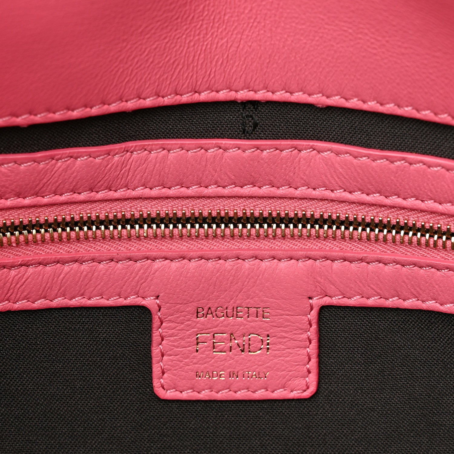 Fendi Nappa FF 1974 Embossed Baguette Rosa Fluo 6 of 12