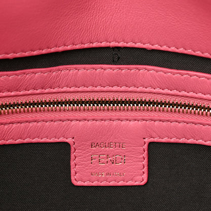 Fendi Nappa FF 1974 Embossed Baguette Rosa Fluo 6 of 12