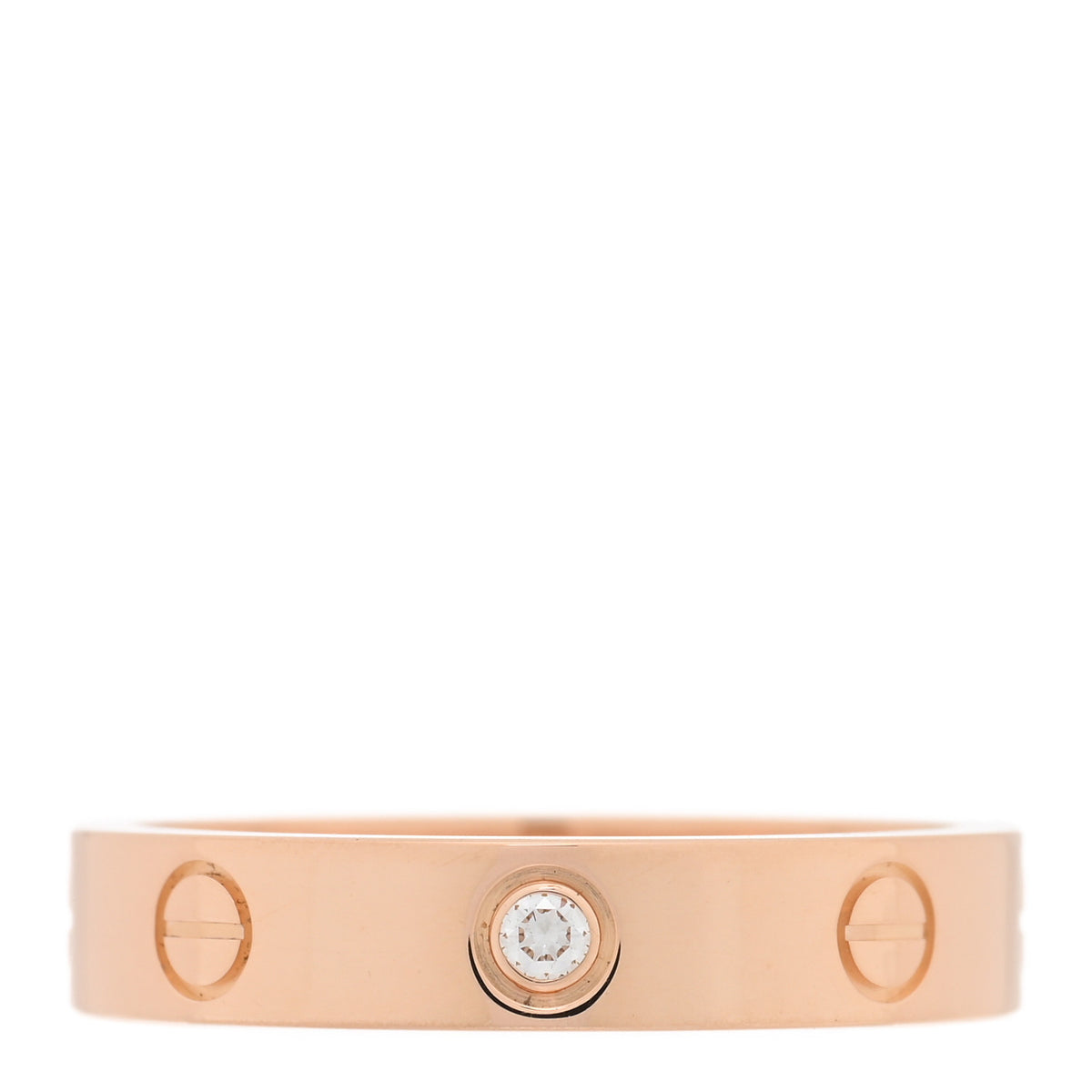Cartier 18K Pink Gold Diamond 4mm LOVE Wedding Band Ring 54 6.75 1 of 4