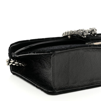 Gucci Velvet Skipper Crystal GG Monogram Small Dionysus Shoulder Bag Black Black Diamond 9 of 11
