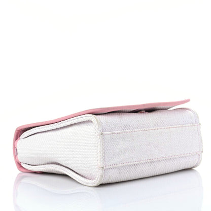 Chanel Woven Straw Raffia Small Deauville Messenger Light Pink 4 of 17