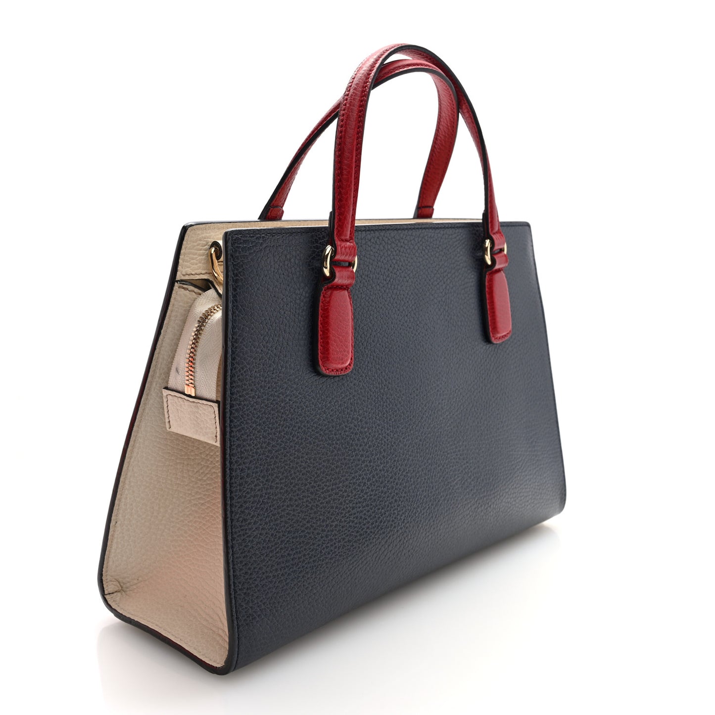 Dollar Calfskin Medium Soho Top Handle Satchel Blue Hibiscus Red Mystic White