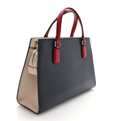 Gucci Dollar Calfskin Medium Soho Top Handle Satchel Blue Hibiscus Red Mystic White 3 of 11
