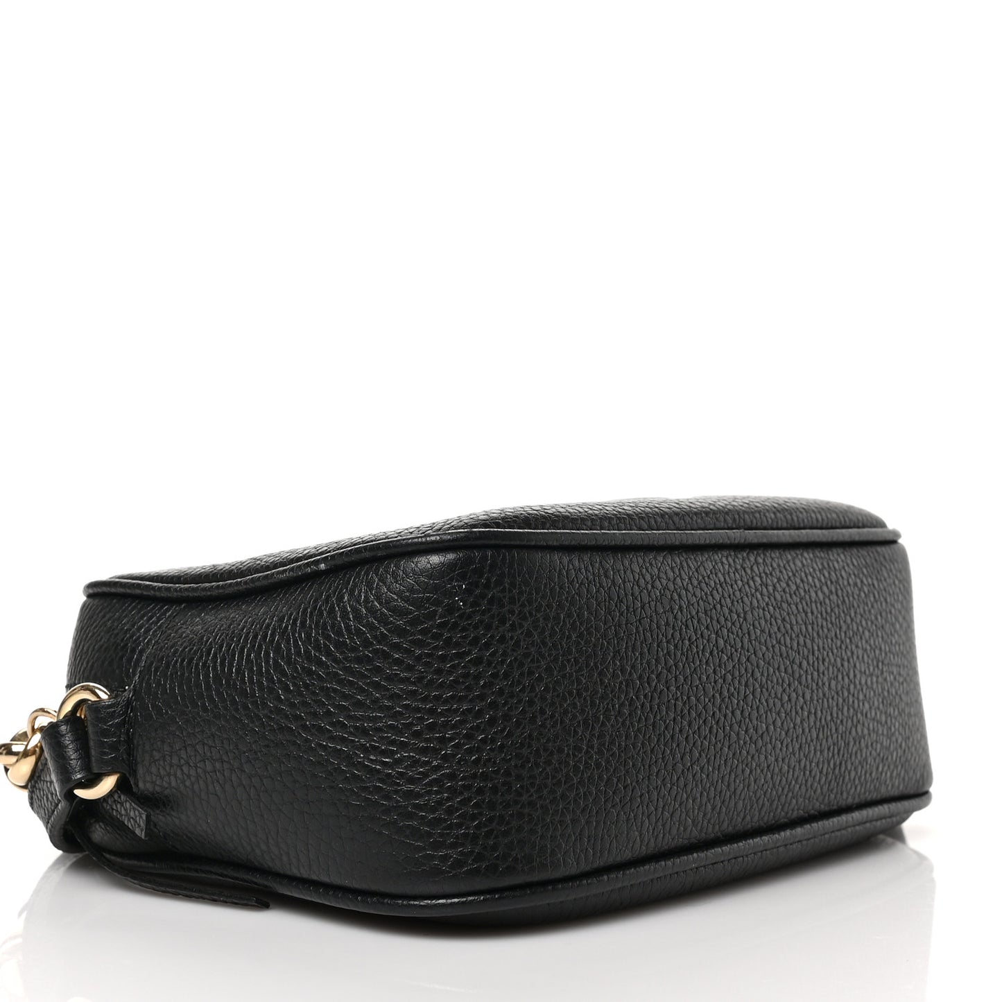 Pebbled Calfskin Small Soho Disco Bag Black