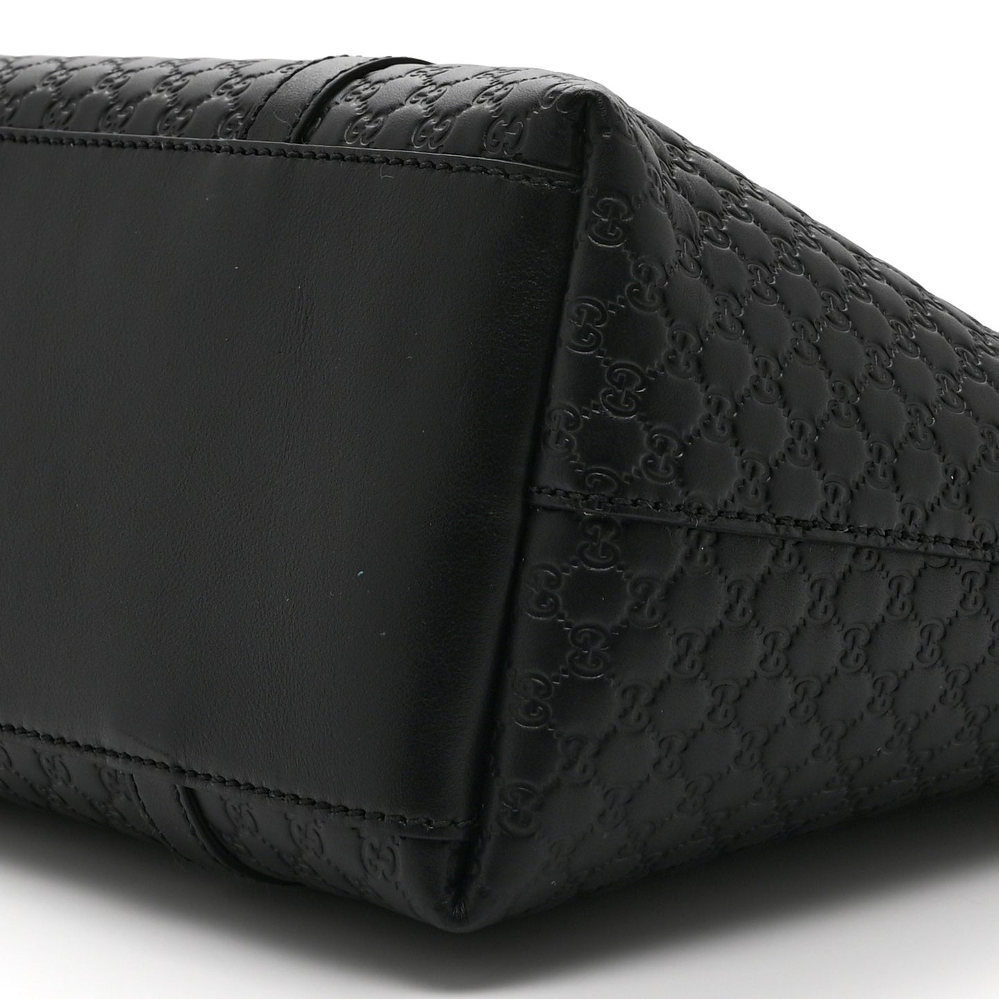 Soft Microguccissima Small Zippered Satchel Black