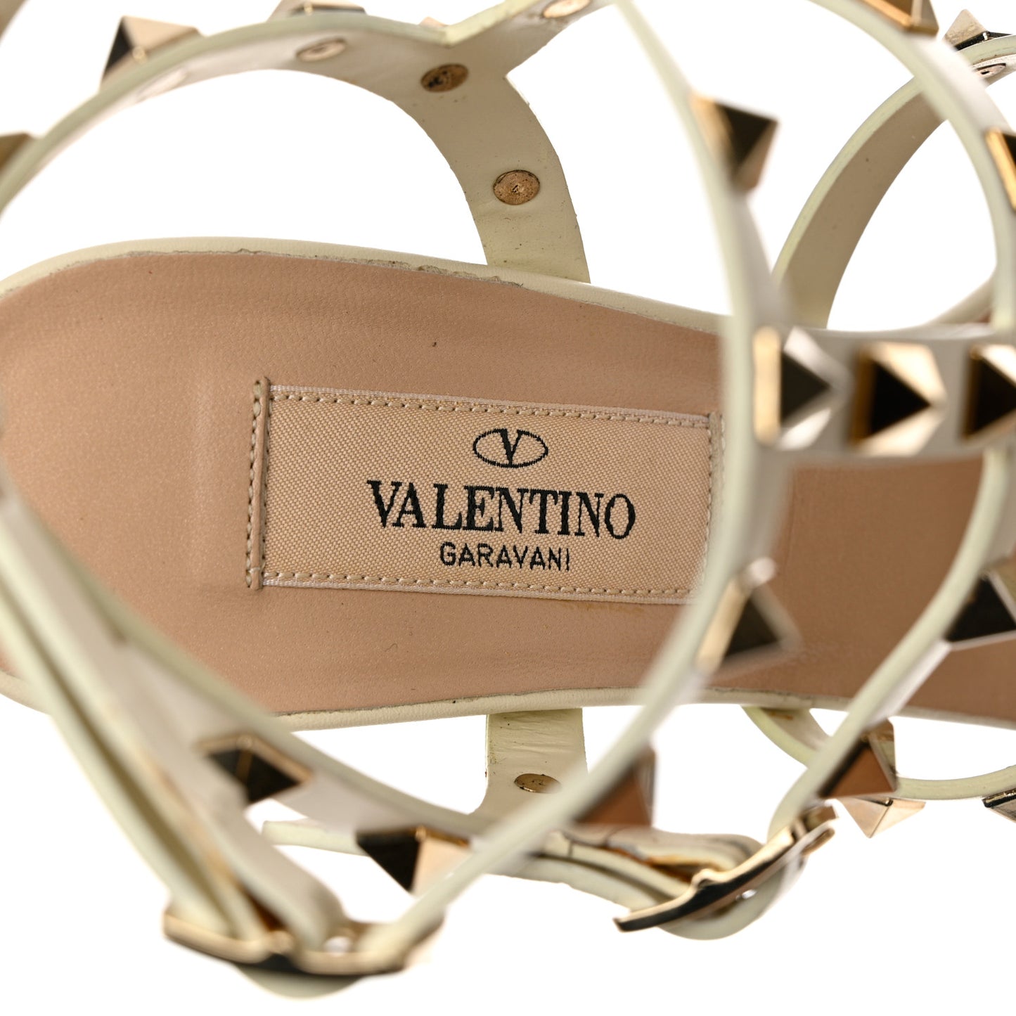 Calfskin Rockstud 90mm City 36 Ivory