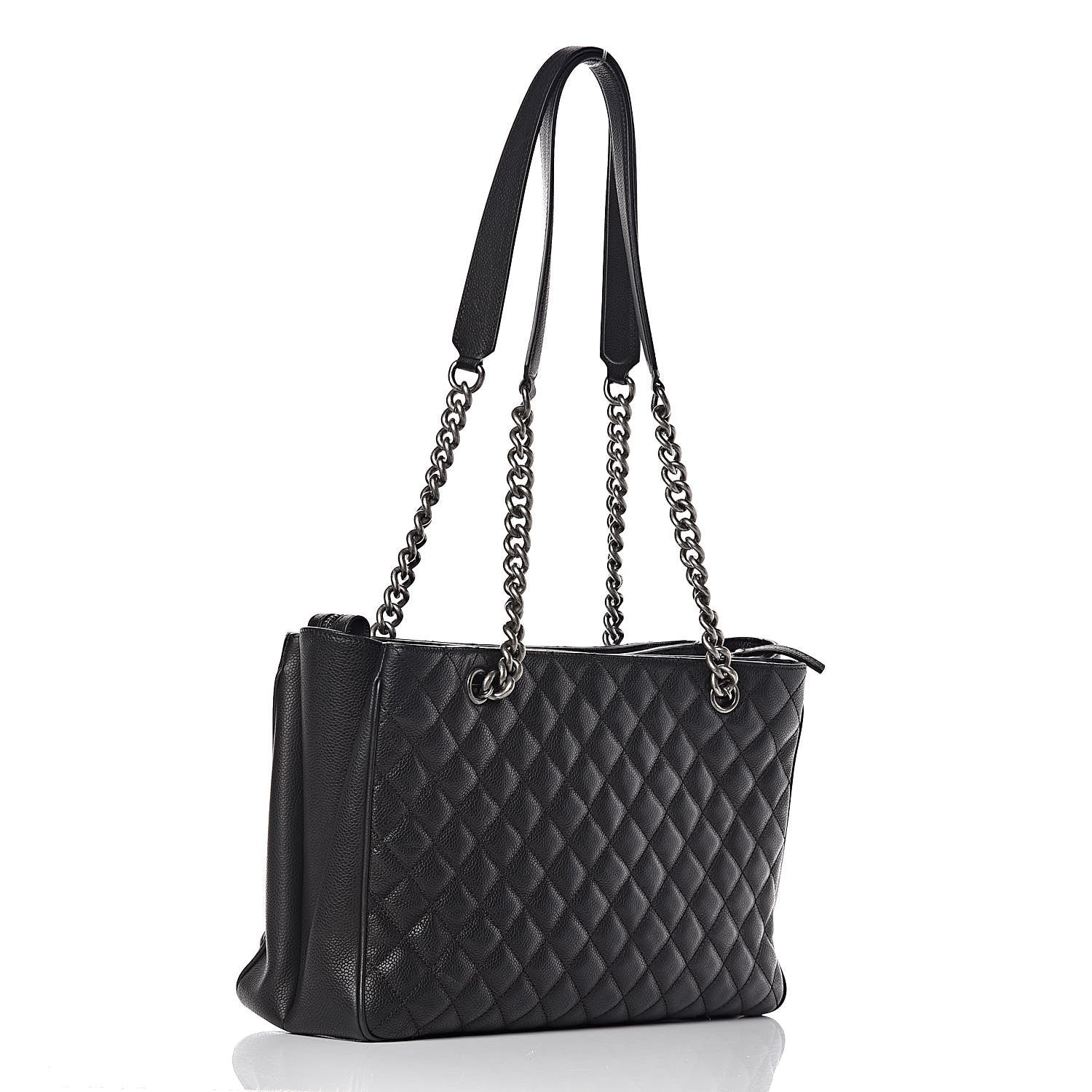 Chanel Caviar Quilted City Shopping Tote Black 3 of 10