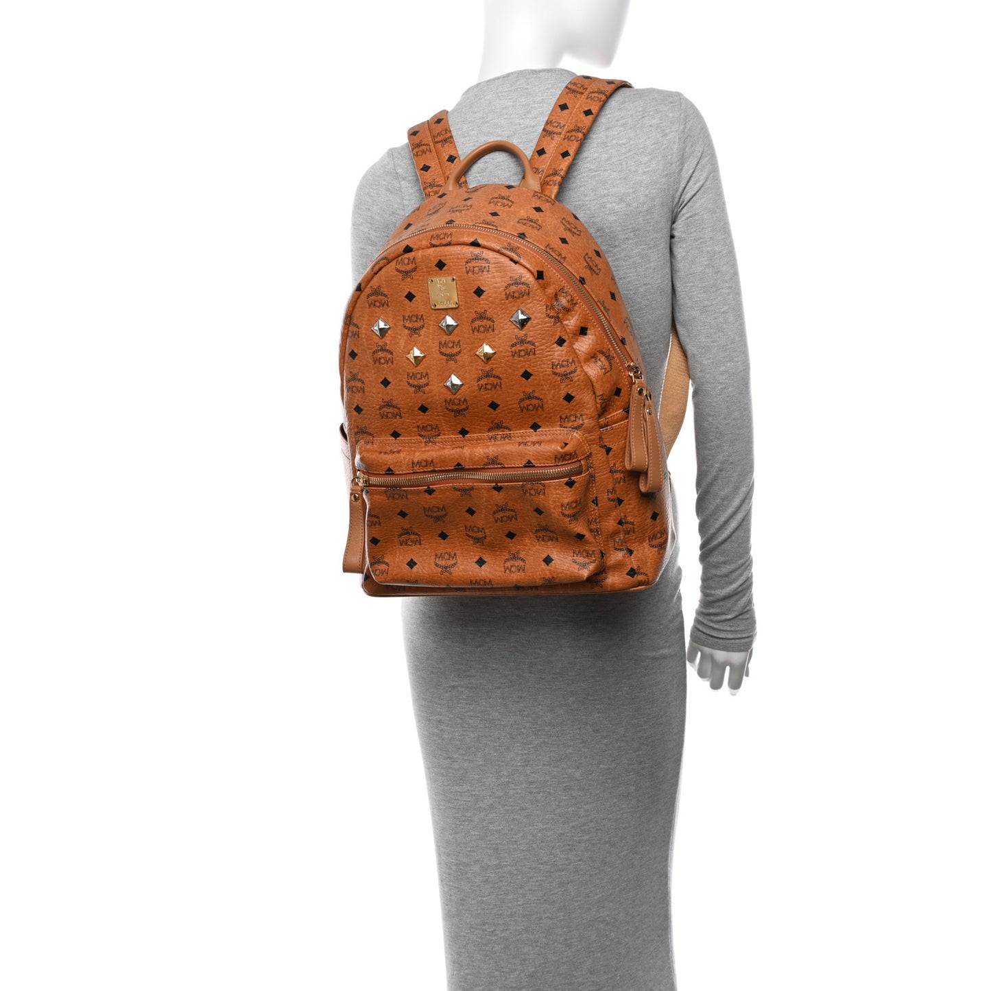 Visetos Medium Sprinkle Stud Stark Backpack Cognac