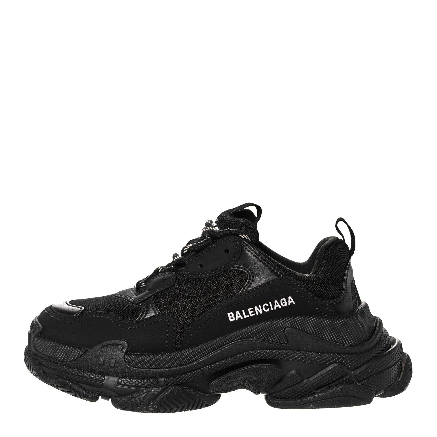 Balenciaga Fabric Mesh Womens Triple S Sneakers 37 Black 1 of 7