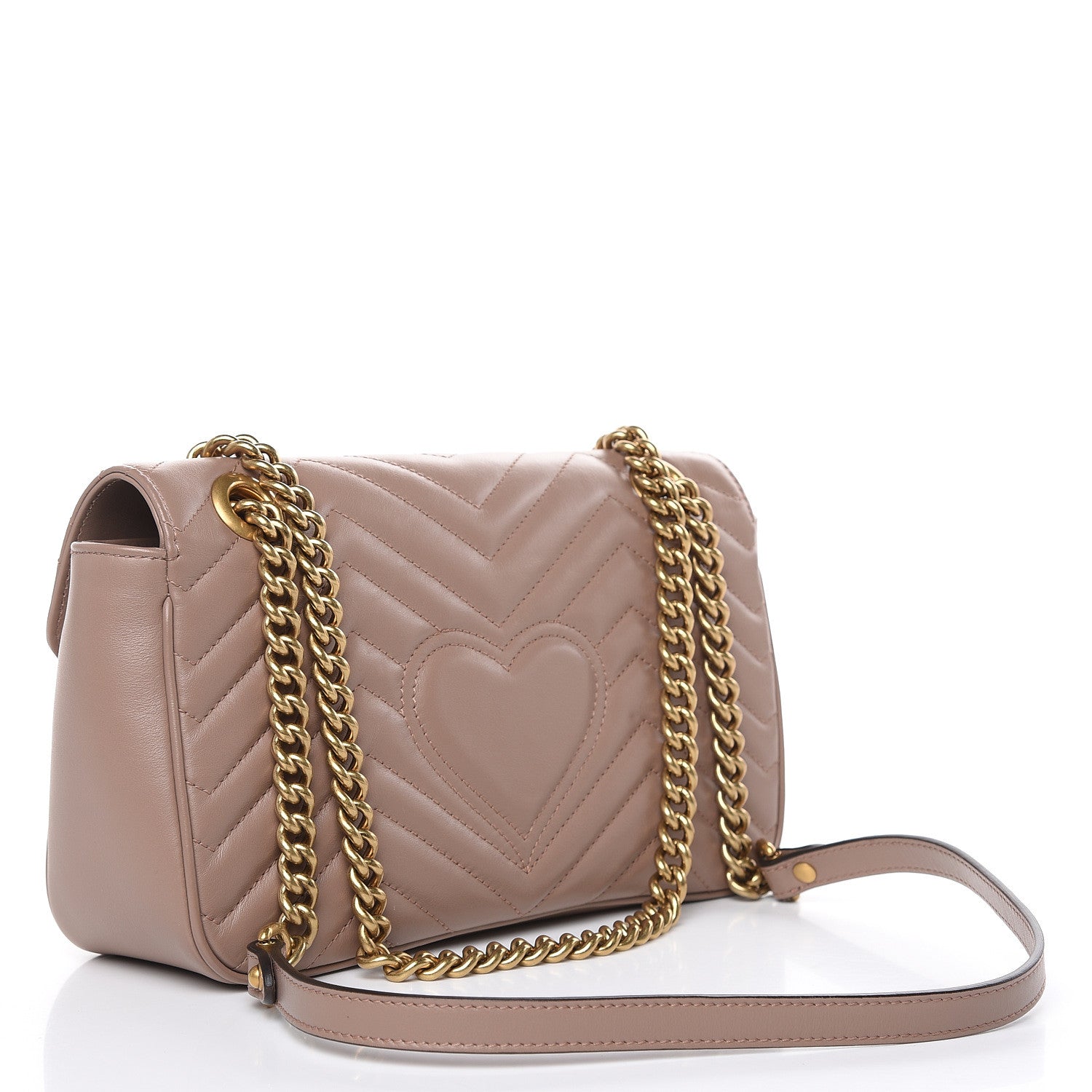 Gucci Calfskin Matelasse Small GG Marmont Shoulder Bag Porcelain Rose 3 of 10