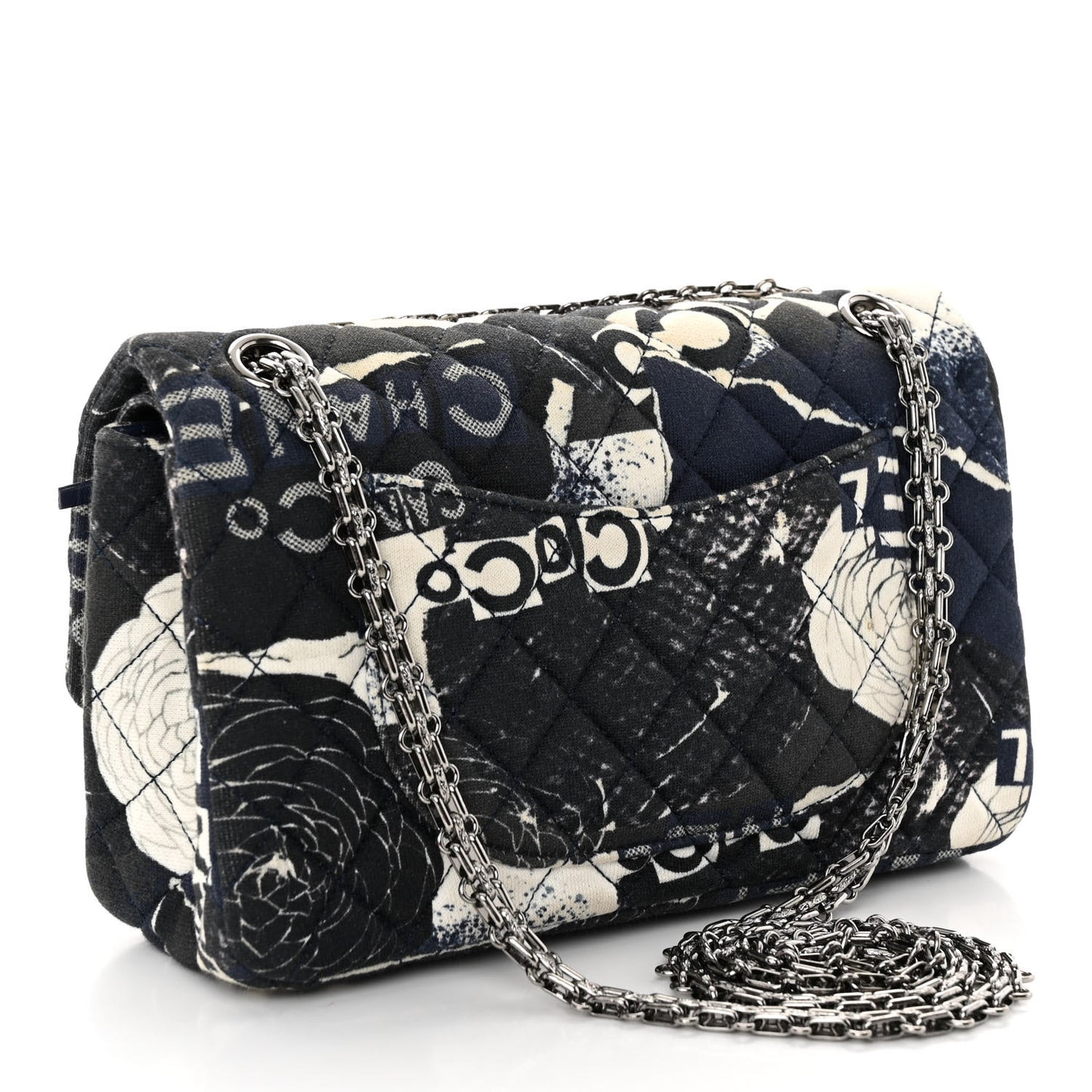 Jersey Quilted Camellia 2.55 Reissue 225 Flap Navy Blue