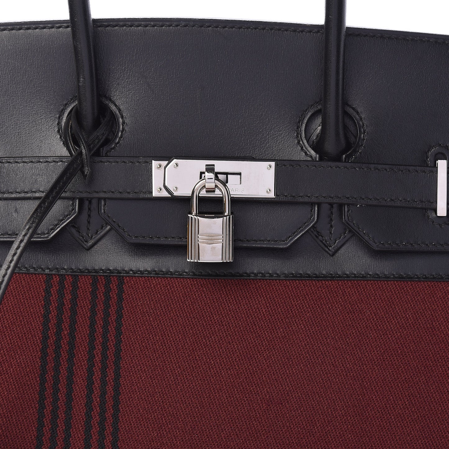 Toile Box Potamus Birkin 35 Black Rouge H