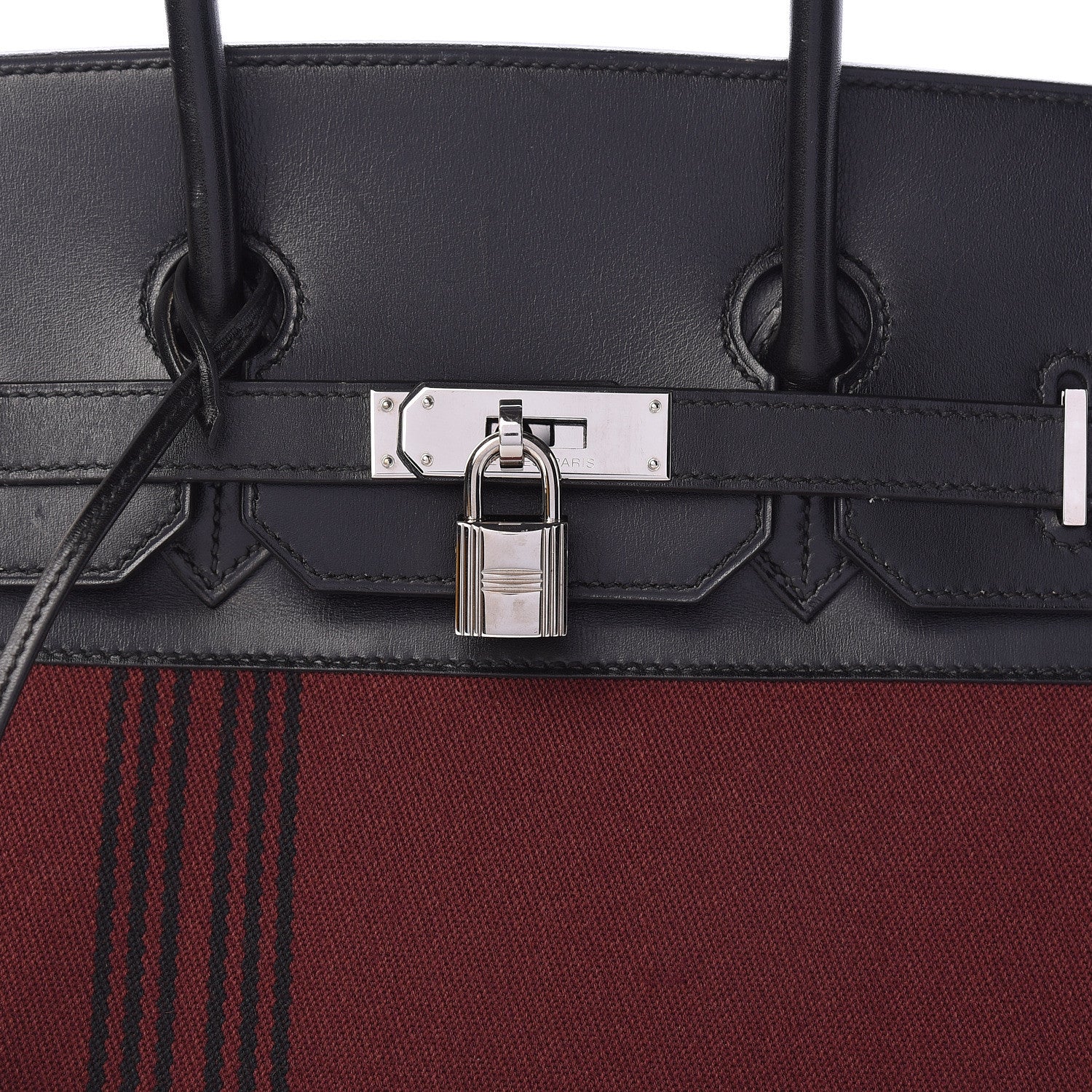 Hermes Toile Box Potamus Birkin 35 Black Rouge H 10 of 19