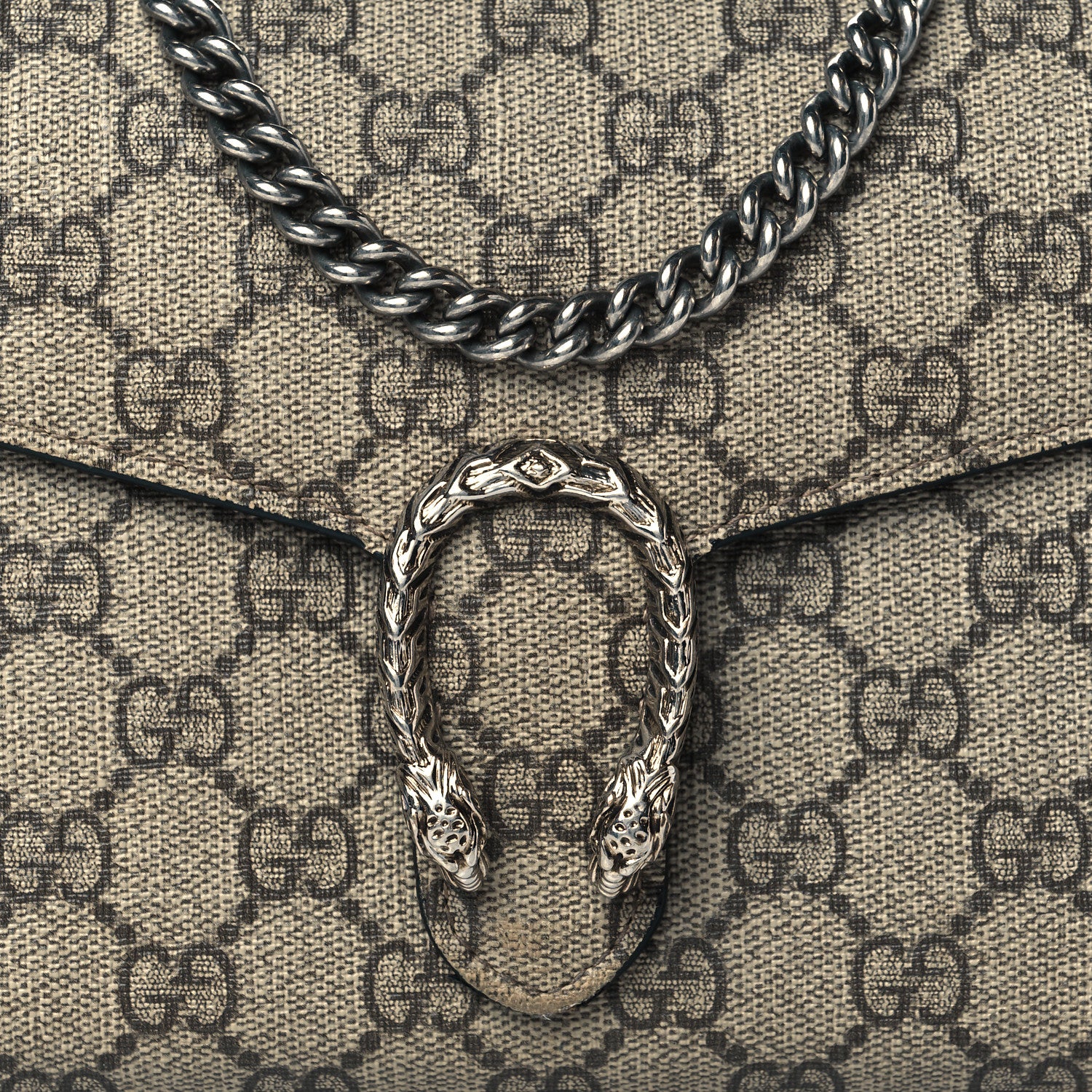 Gucci GG Supreme Monogram Mini Dionysus Chain Wallet Beige Black 6 of 11