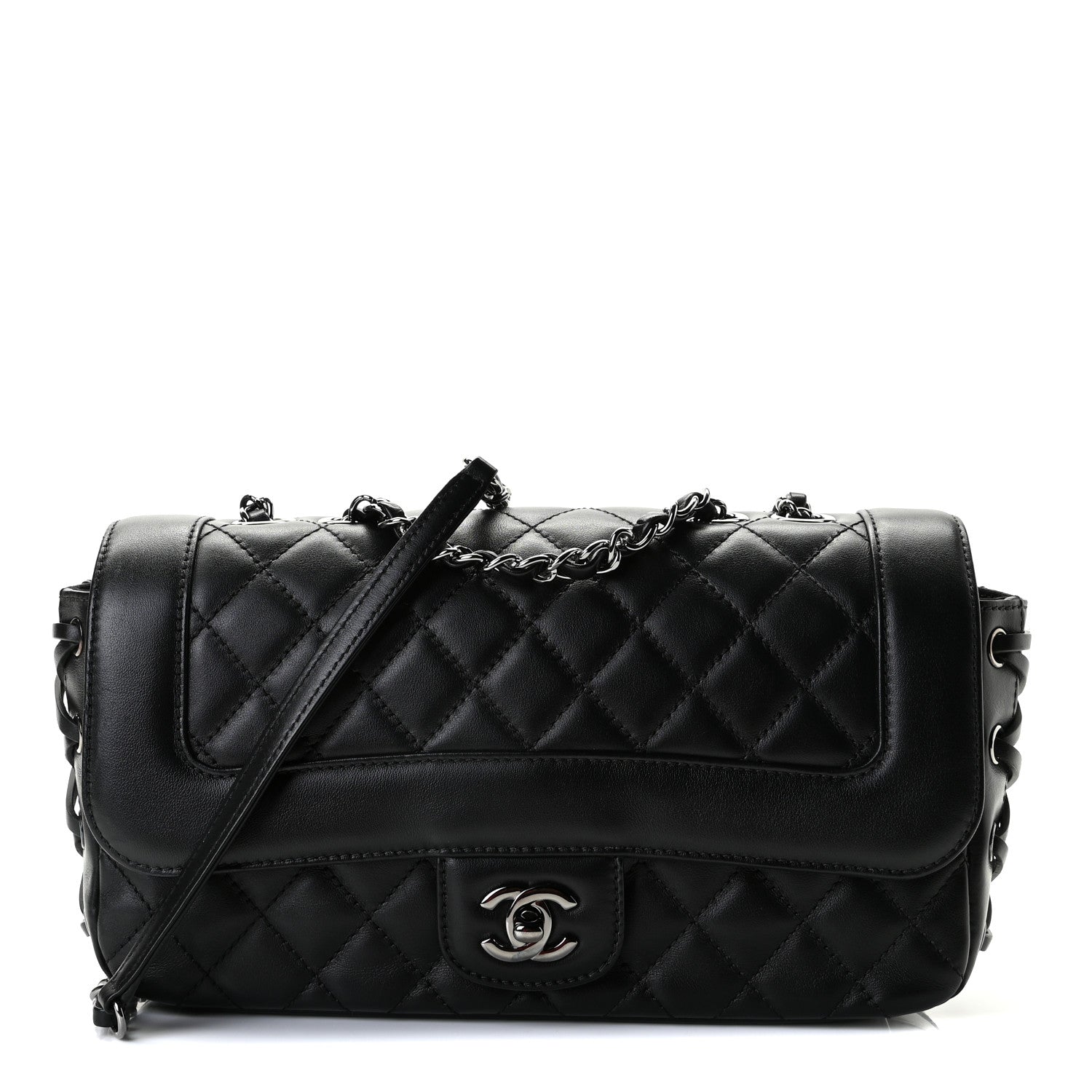Chanel Calfskin Quilted Medium Coco Corset Flap Black 1 of 7
