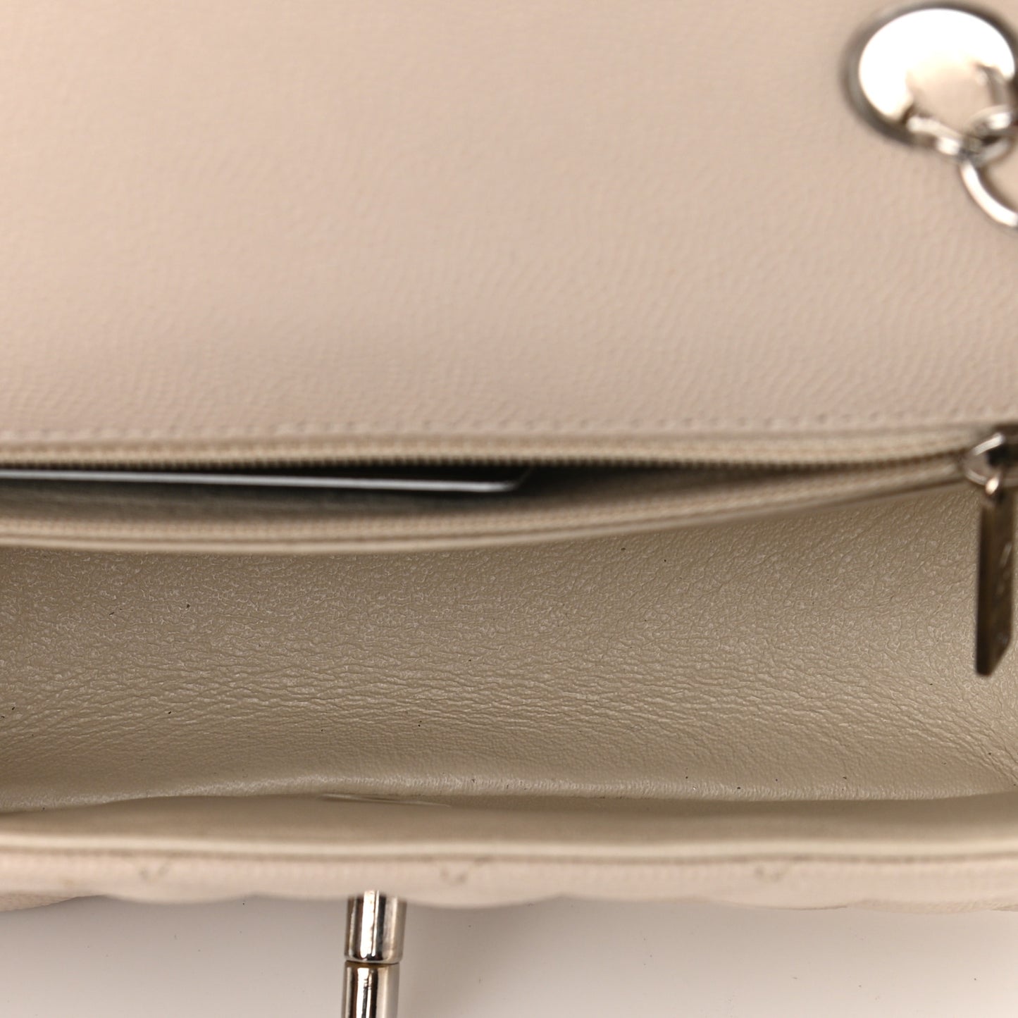 Caviar Quilted Mini Rectangular Flap Light Beige