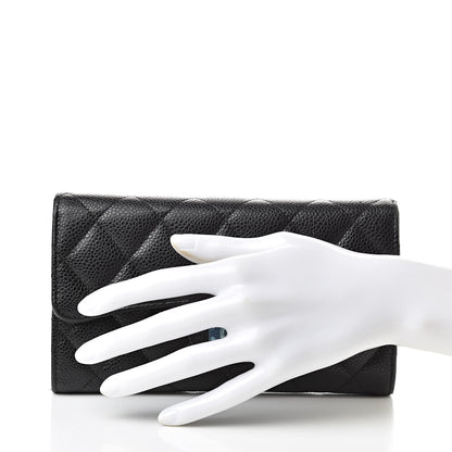 Chanel Caviar Quilted Large Flap Wallet Black 2 of 15