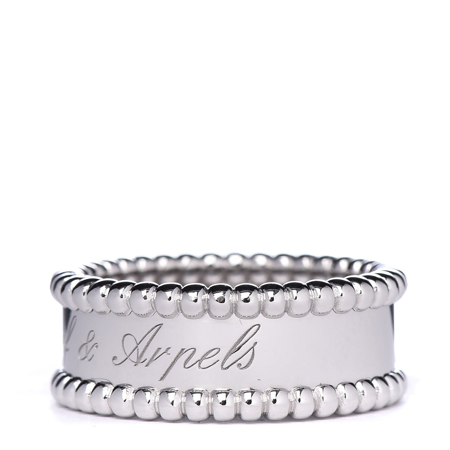 18K White Gold Perlee Signature Ring 53 6.5