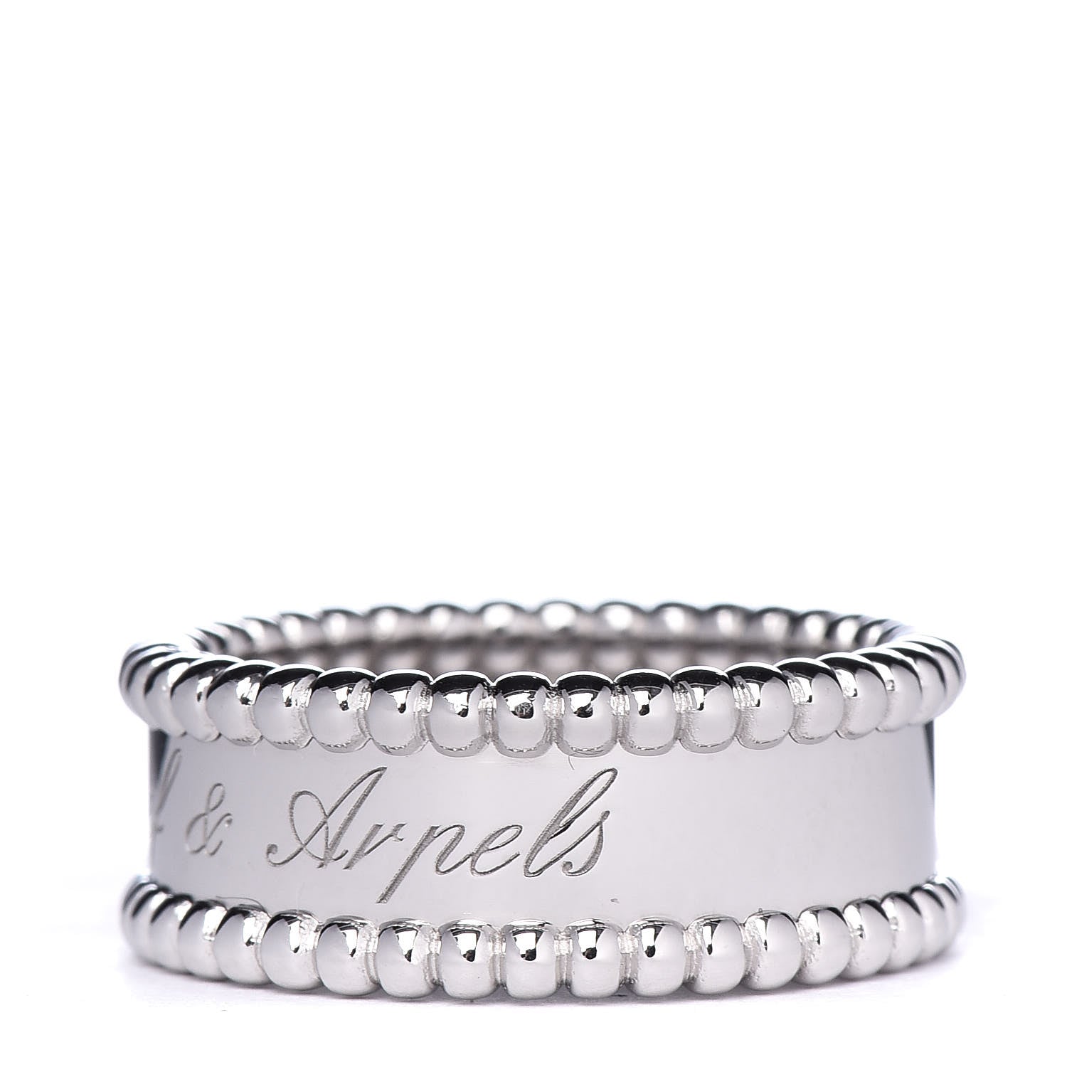Van Cleef & Arpels 18K White Gold Perlee Signature Ring 53 6.25 3 of 5