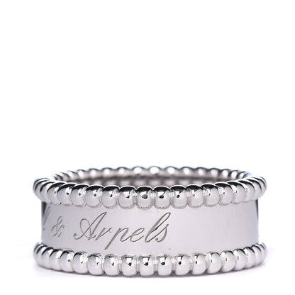 Van Cleef & Arpels 18K White Gold Perlee Signature Ring 53 6.25 3 of 5