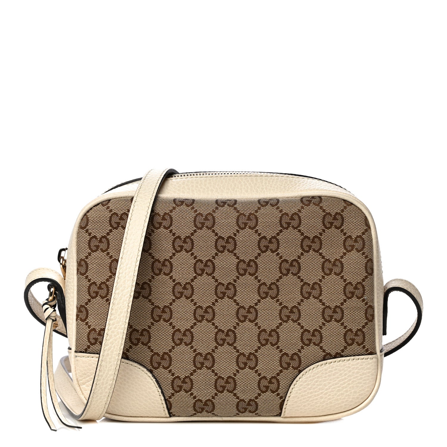 Gucci Monogram Dollar Calfskin Mini Bree Messenger Bag Beige Ebony Avoire 1 of 14