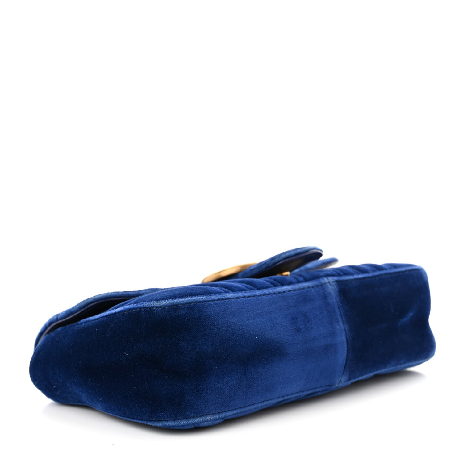 Gucci Velvet Matelasse Mini GG Marmont Shoulder Bag Cobalt Blue 4 of 10