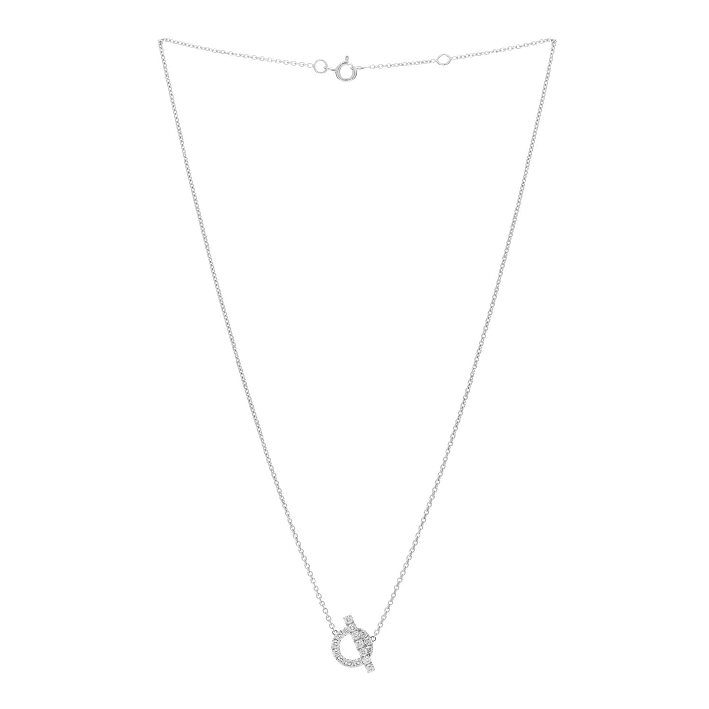 18K White Gold Diamond Finesse Pendant Necklace