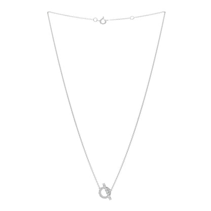 Hermes 18K White Gold Diamond Finesse Pendant Necklace 2 of 6