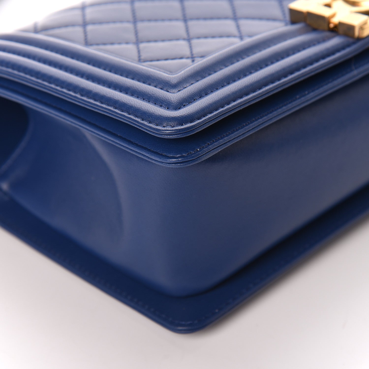 Chanel Lambskin Quilted Medium Boy Flap Dark Blue 5 of 13