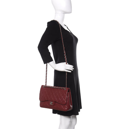Chanel Caviar Quilted Jumbo Double Flap Dark Red 3 of 12