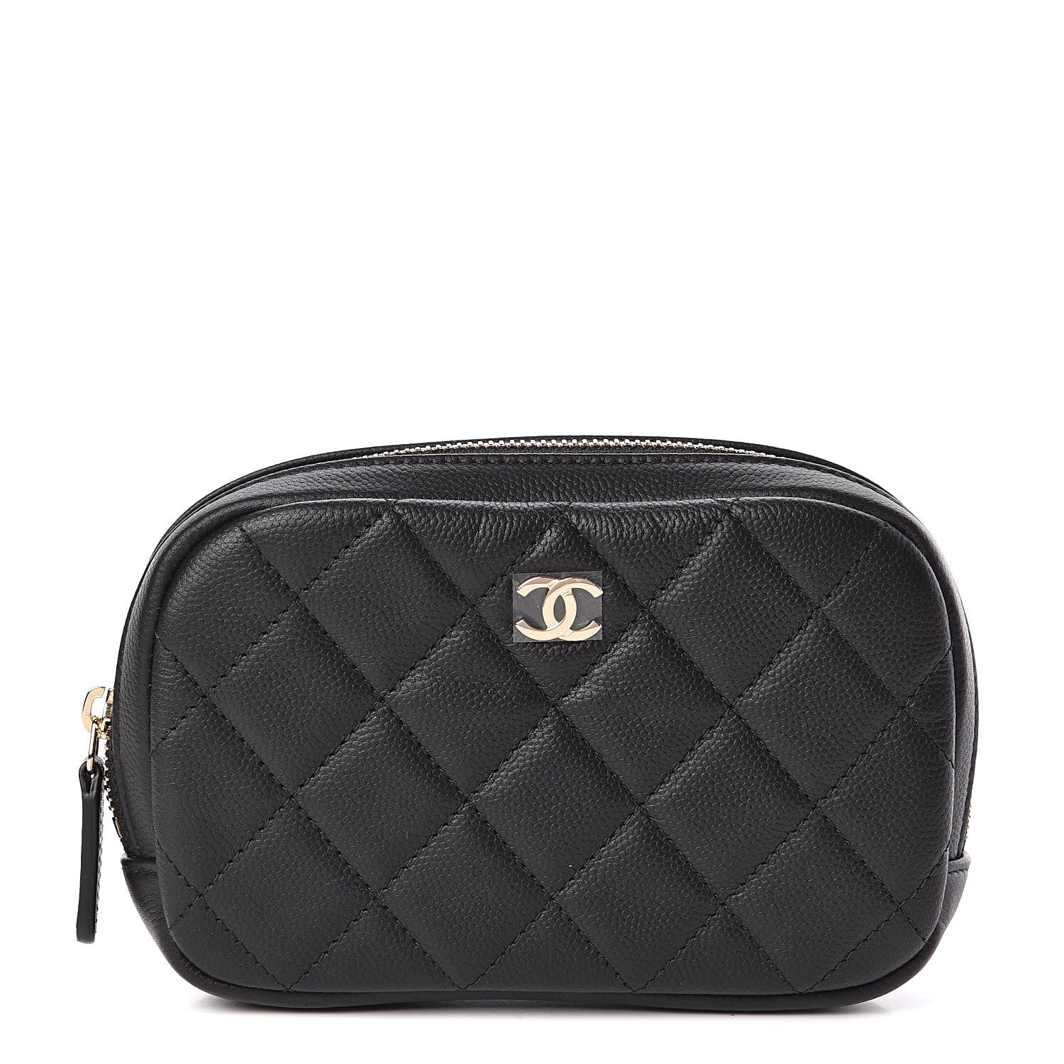 Chanel Caviar Quilted Small Curvy Pouch Cosmetic Case Black 1 of 8