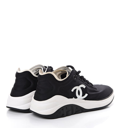 Chanel Lycra Womens CC Sneakers 35.5 Black 4 of 8