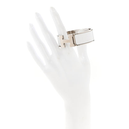 Hermes Enamel Wide Clic Clac H Bracelet PM White 2 of 5