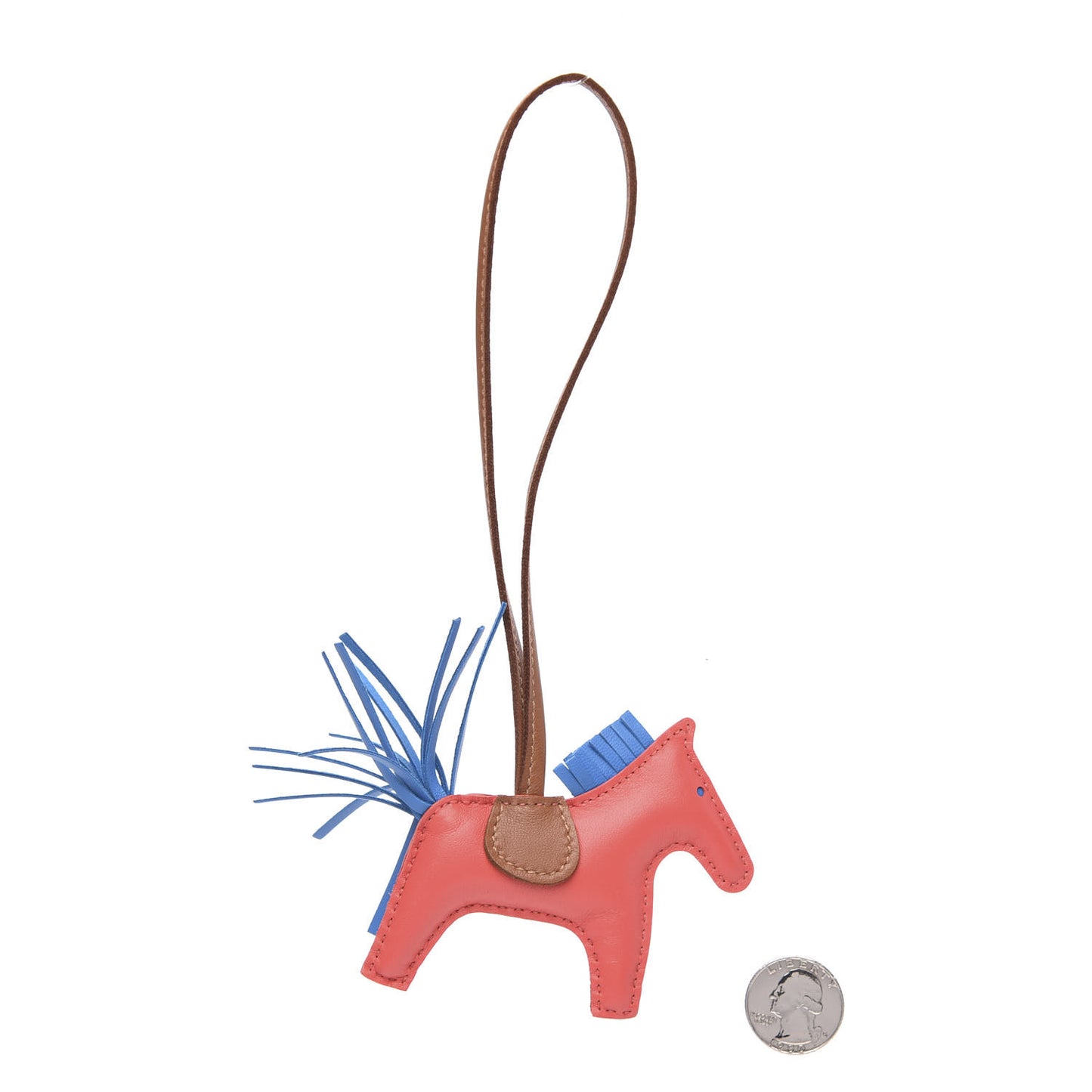 Milo Lambskin Grigri Rodeo Horse Bag Charm PM Rose Texas Bleu Zanzibar Gold