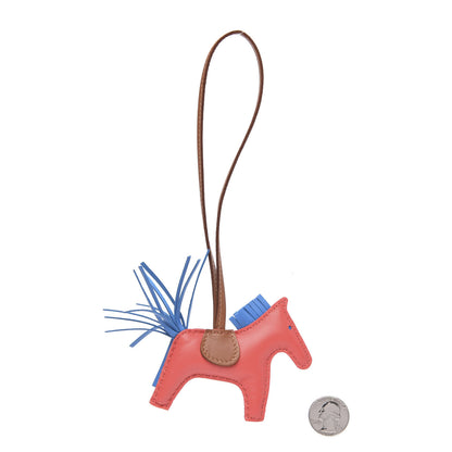 Hermes Milo Lambskin Grigri Rodeo Horse Bag Charm PM Rose Texas Bleu Zanzibar Gold 2 of 3